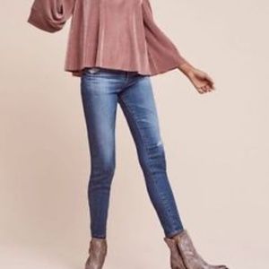AG high rise Stevie Ankle Distressed Jeans